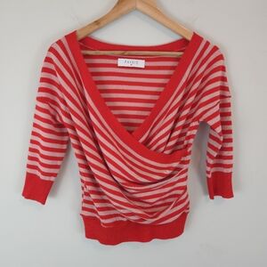 Paisie Women's Knitted Wrap Top with 3/4 Sleeves